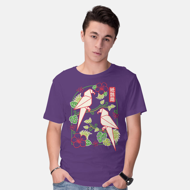 Origami Parrot-Mens-Basic-Tee-NemiMakeit