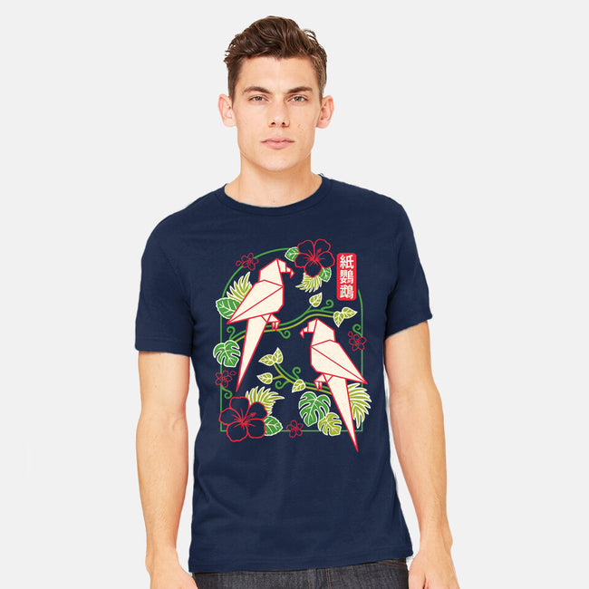 Origami Parrot-Mens-Heavyweight-Tee-NemiMakeit