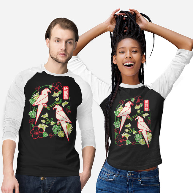 Origami Parrot-Unisex-Baseball-Tee-NemiMakeit