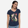 Origami Parrot-Womens-V-Neck-Tee-NemiMakeit