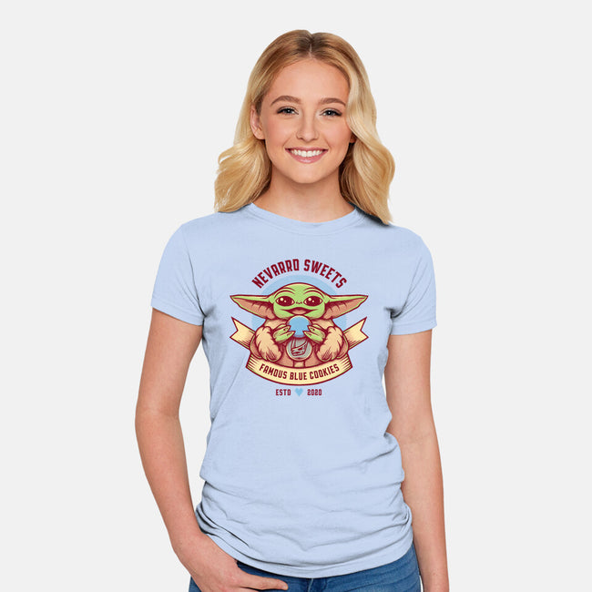 Blue Cookies Lover-Womens-Fitted-Tee-Alundrart