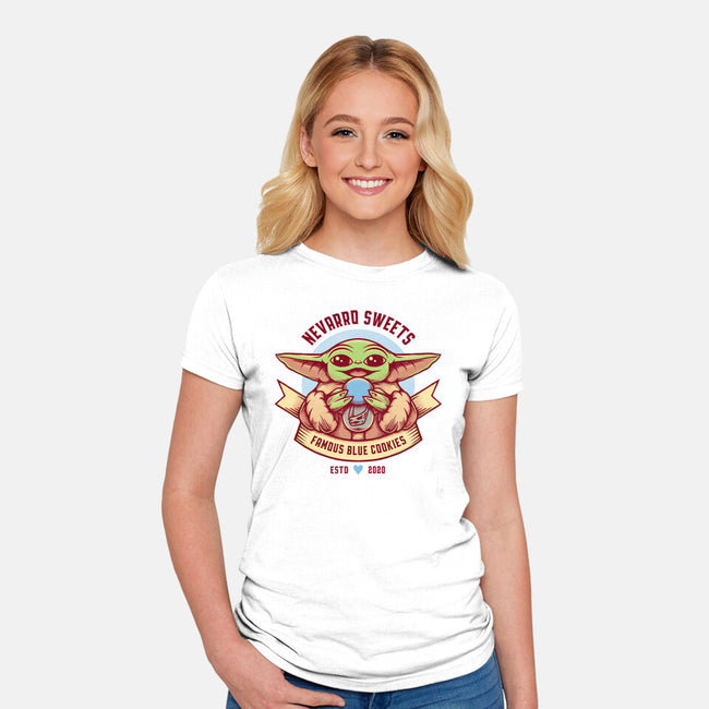 Blue Cookies Lover-Womens-Fitted-Tee-Alundrart