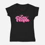 Ew People Pink-Womens-V-Neck-Tee-xMorfina
