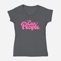 Ew People Pink-Womens-V-Neck-Tee-xMorfina