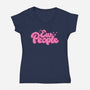Ew People Pink-Womens-V-Neck-Tee-xMorfina