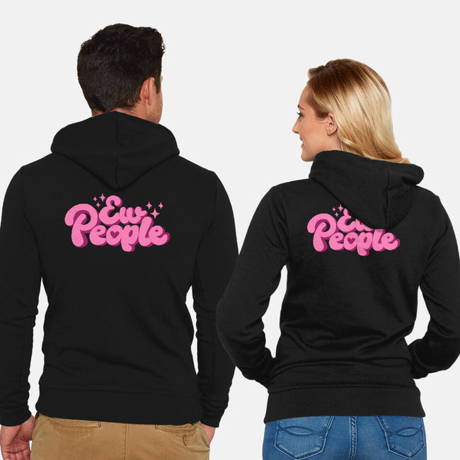 Ew People Pink-Unisex-Zip-Up-Sweatshirt-xMorfina