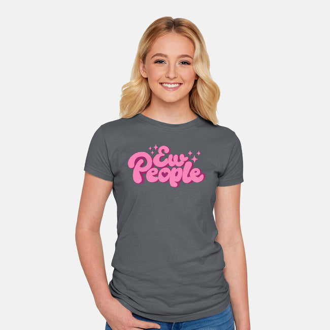 Ew People Pink-Womens-Fitted-Tee-xMorfina