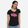 Ew People Pink-Womens-V-Neck-Tee-xMorfina