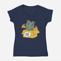 Adopt A Cathulhu-Womens-V-Neck-Tee-Tri haryadi