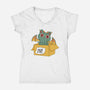 Adopt A Cathulhu-Womens-V-Neck-Tee-Tri haryadi