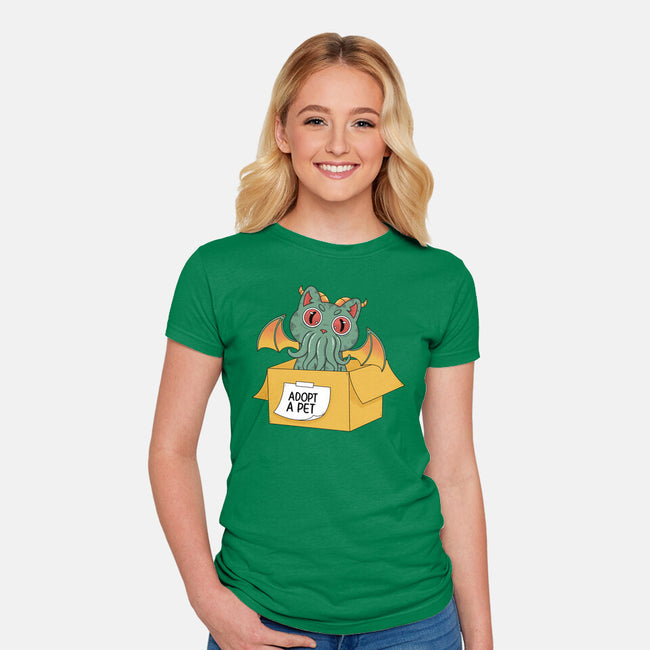 Adopt A Cathulhu-Womens-Fitted-Tee-Tri haryadi