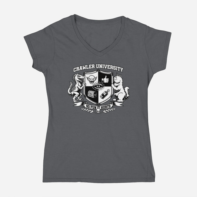 Dungeon Crawler University-Womens-V-Neck-Tee-Studio Mootant