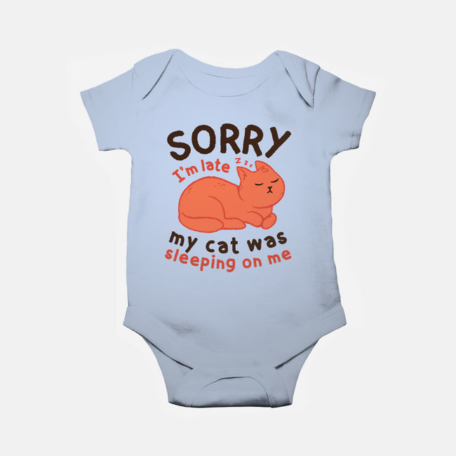 My Cat Was Sleeping On Me-Baby-Basic-Onesie-brunopires