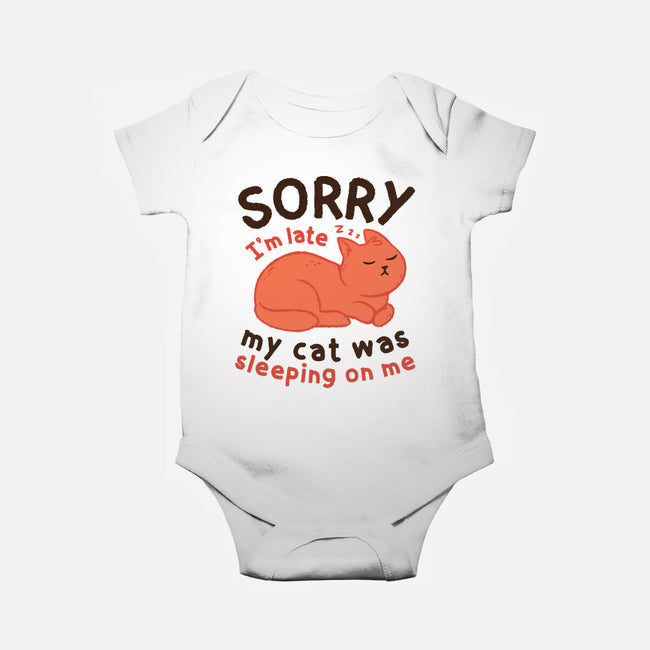 My Cat Was Sleeping On Me-Baby-Basic-Onesie-brunopires
