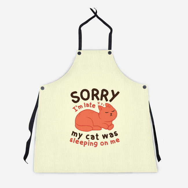 My Cat Was Sleeping On Me-Unisex-Kitchen-Apron-brunopires