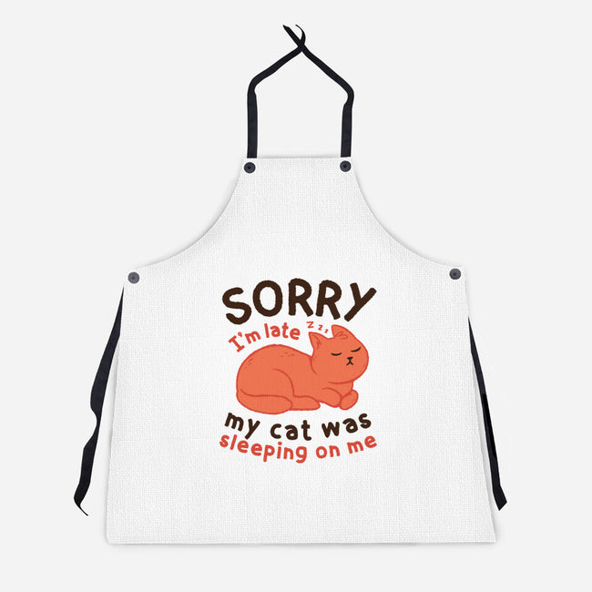 My Cat Was Sleeping On Me-Unisex-Kitchen-Apron-brunopires