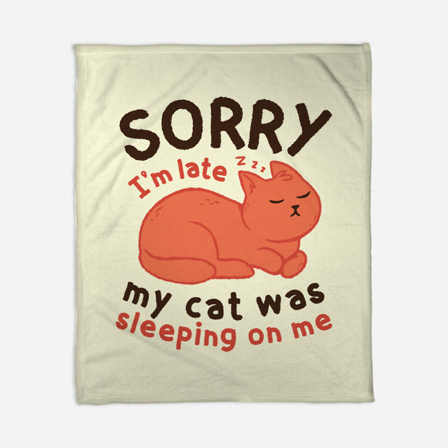 My Cat Was Sleeping On Me-None-Fleece-Blanket-brunopires