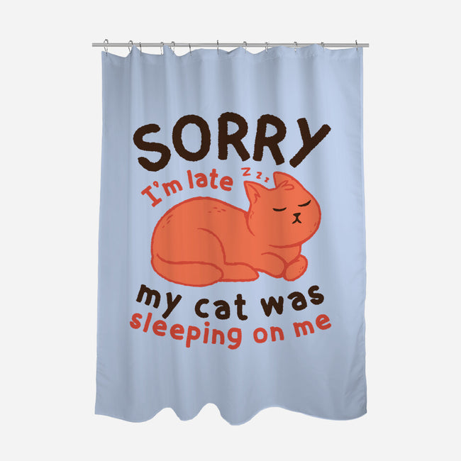 My Cat Was Sleeping On Me-None-Polyester-Shower Curtain-brunopires