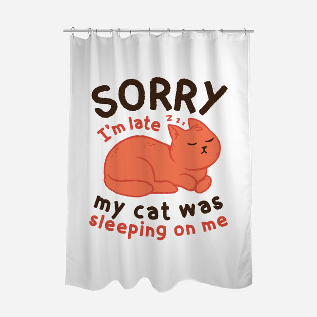 My Cat Was Sleeping On Me-None-Polyester-Shower Curtain-brunopires