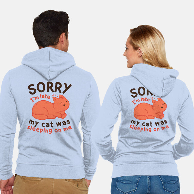My Cat Was Sleeping On Me-Unisex-Zip-Up-Sweatshirt-brunopires