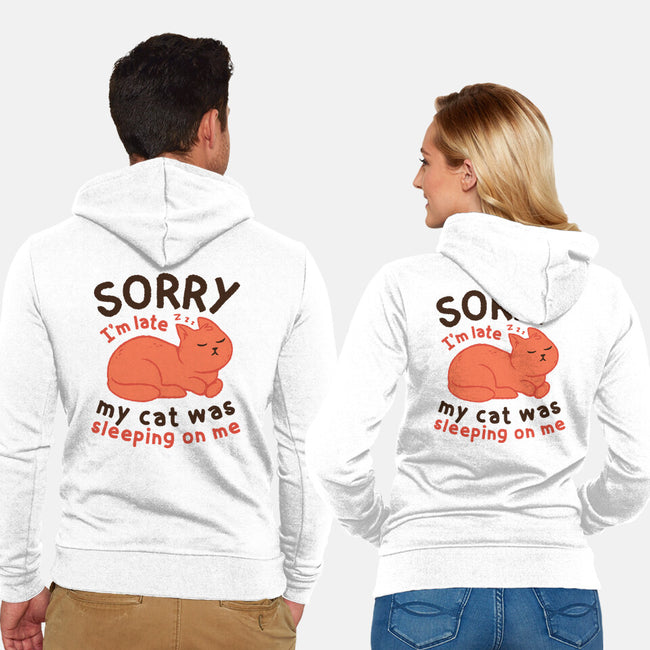 My Cat Was Sleeping On Me-Unisex-Zip-Up-Sweatshirt-brunopires