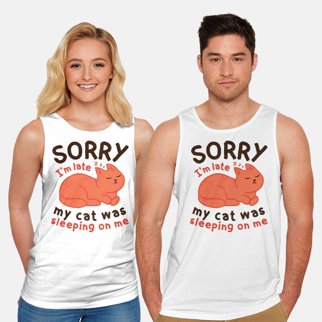 My Cat Was Sleeping On Me-Unisex-Basic-Tank-brunopires