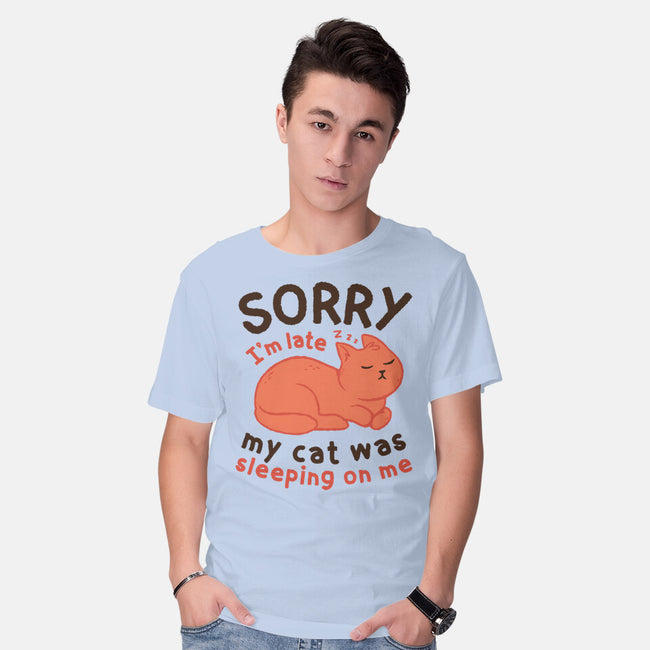 My Cat Was Sleeping On Me-Mens-Basic-Tee-brunopires