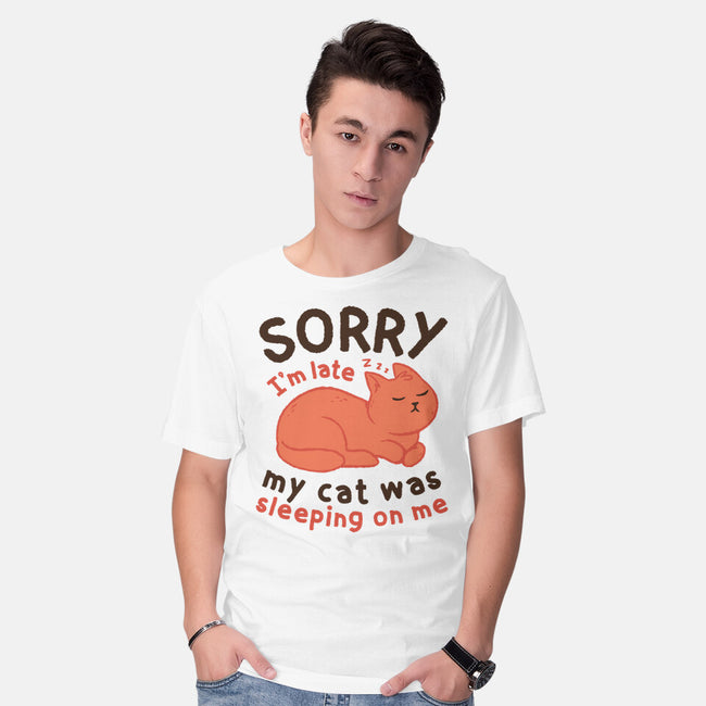 My Cat Was Sleeping On Me-Mens-Basic-Tee-brunopires