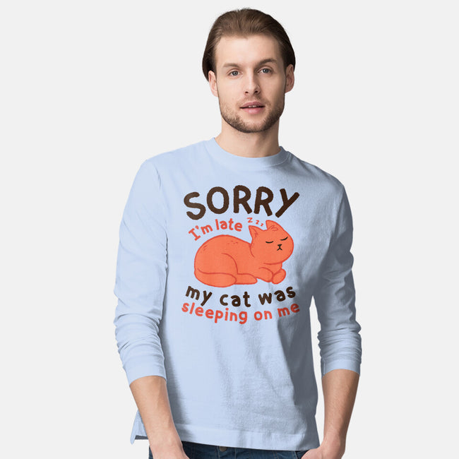 My Cat Was Sleeping On Me-Mens-Long Sleeved-Tee-brunopires