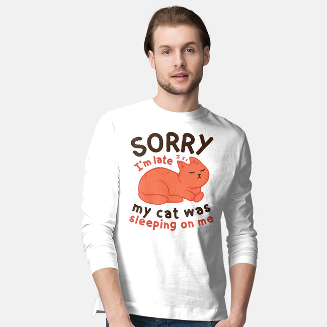 My Cat Was Sleeping On Me-Mens-Long Sleeved-Tee-brunopires