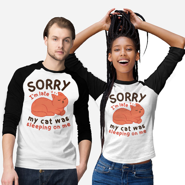 My Cat Was Sleeping On Me-Unisex-Baseball-Tee-brunopires