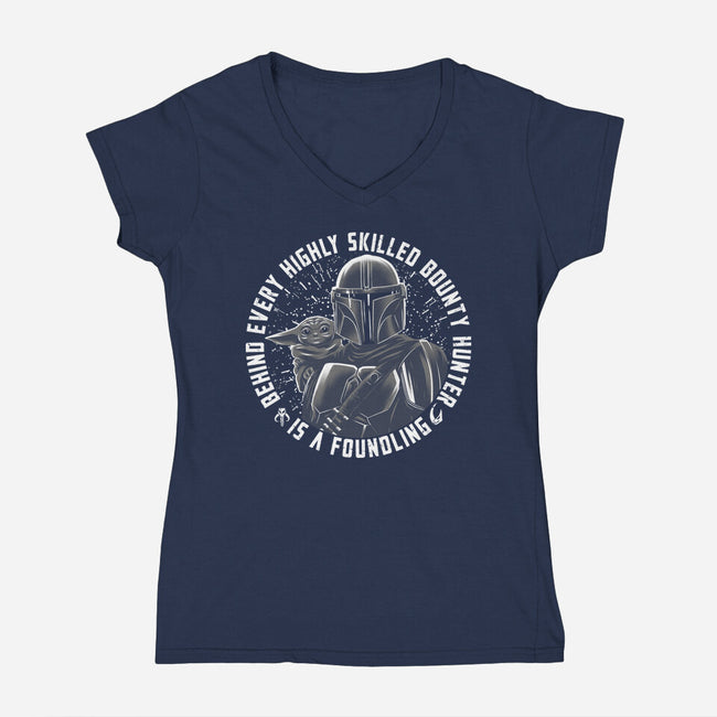Bounty Hunter And Foundling-Womens-V-Neck-Tee-rmatix