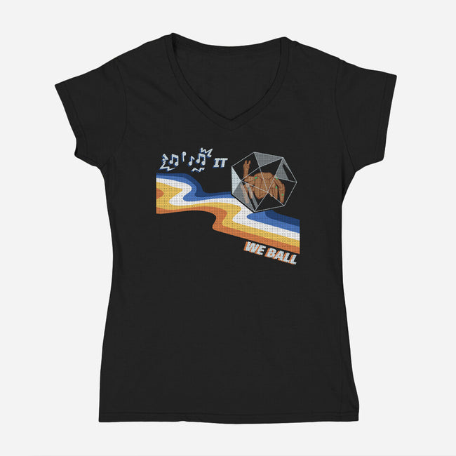 We Ball-Womens-V-Neck-Tee-MadPandaKira