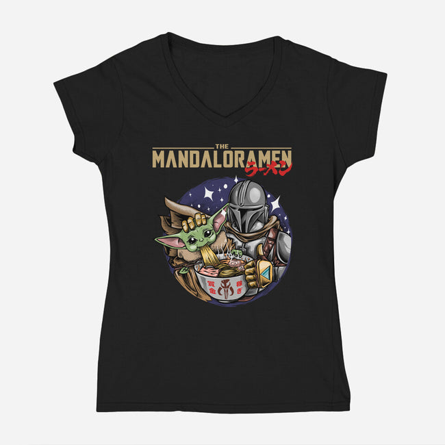 Mandaloramen-Womens-V-Neck-Tee-joerawks