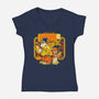 Banana Records-Womens-V-Neck-Tee-ilustrata