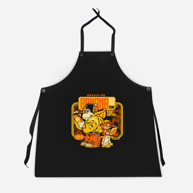 Banana Records-Unisex-Kitchen-Apron-ilustrata