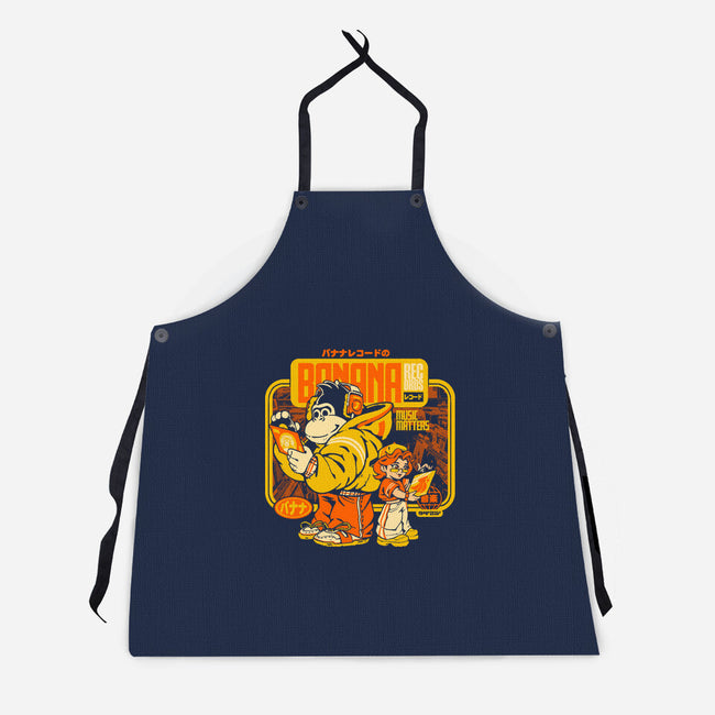Banana Records-Unisex-Kitchen-Apron-ilustrata