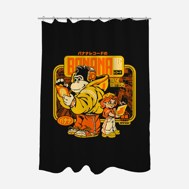 Banana Records-None-Polyester-Shower Curtain-ilustrata