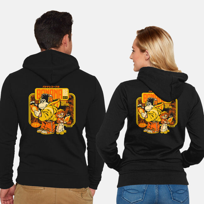 Banana Records-Unisex-Zip-Up-Sweatshirt-ilustrata