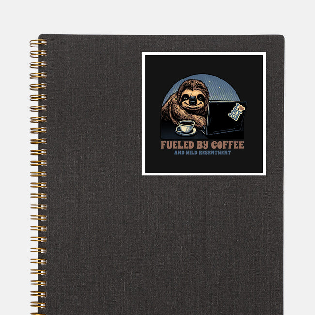 Fueled By Coffee And Mild Resentment-None-Glossy-Sticker-glitchygorilla