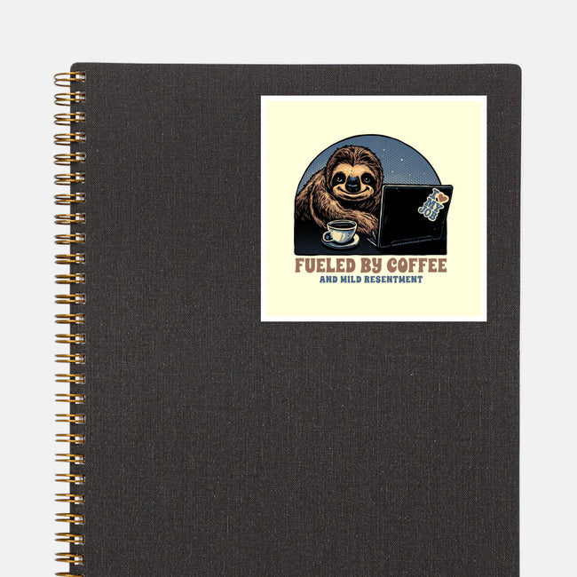 Fueled By Coffee And Mild Resentment-None-Glossy-Sticker-glitchygorilla