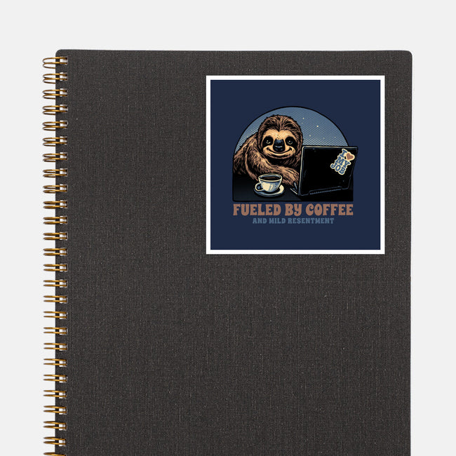 Fueled By Coffee And Mild Resentment-None-Glossy-Sticker-glitchygorilla