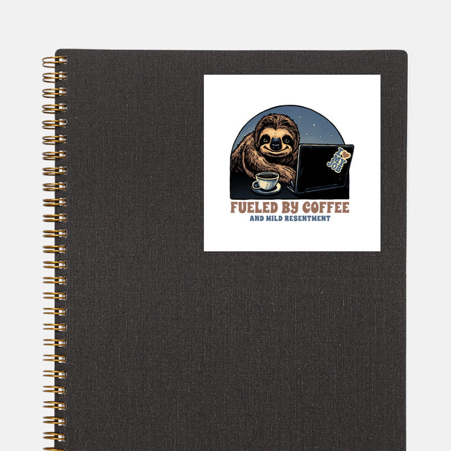 Fueled By Coffee And Mild Resentment-None-Glossy-Sticker-glitchygorilla