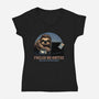 Fueled By Coffee And Mild Resentment-Womens-V-Neck-Tee-glitchygorilla