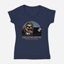 Fueled By Coffee And Mild Resentment-Womens-V-Neck-Tee-glitchygorilla