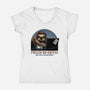 Fueled By Coffee And Mild Resentment-Womens-V-Neck-Tee-glitchygorilla