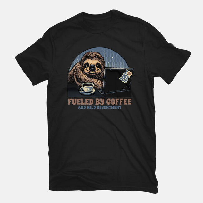 Fueled By Coffee And Mild Resentment-Mens-Premium-Tee-glitchygorilla
