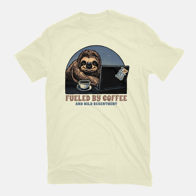 Fueled By Coffee And Mild Resentment-Mens-Basic-Tee-glitchygorilla