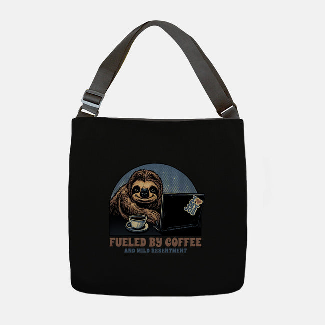 Fueled By Coffee And Mild Resentment-None-Adjustable Tote-Bag-glitchygorilla