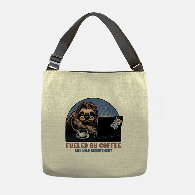 Fueled By Coffee And Mild Resentment-None-Adjustable Tote-Bag-glitchygorilla